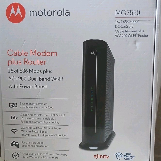 Motorola MG7550 Modem Router AC1900 DOCSIS 3.0 16×4 Dual Band WiFi Tested