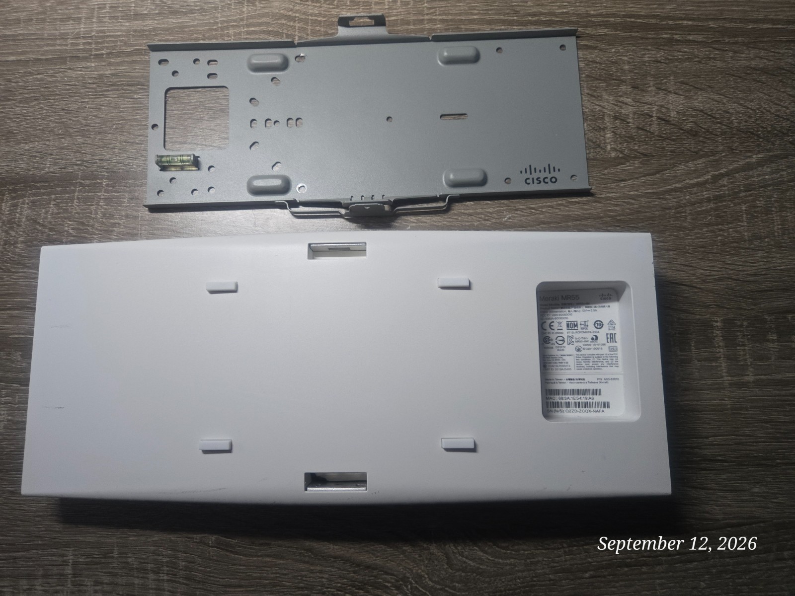 Cisco Meraki MR55-HW WiFi 6 Cloud Secure Access Point - UNCLAIMED+ Wall Mount