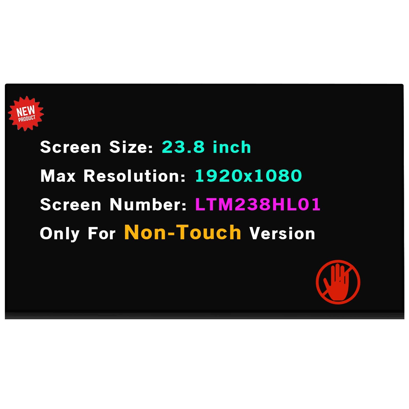 For Lenovo AIO 520-24IKL LCD Screen Display FHD Non-Touch LTM238HL06 23.8" New