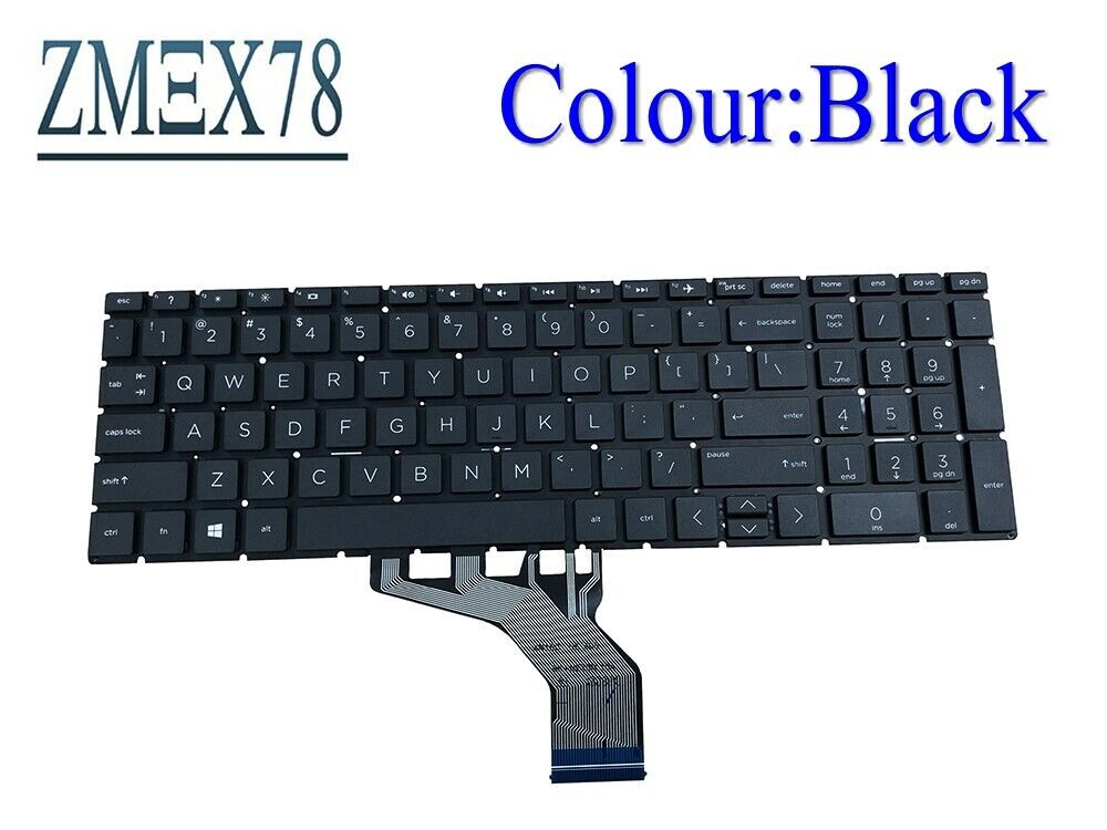 New For HP 15-gw0052cl 15-gw0028ca 15-gw0008ca Laptop Keyboard Black US