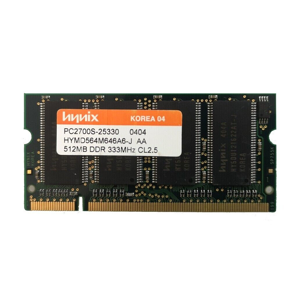Hynix 512MB PC2700S-25330 So-DIMM 333 MHz DDR Laptop Memory RAM 200-PIN