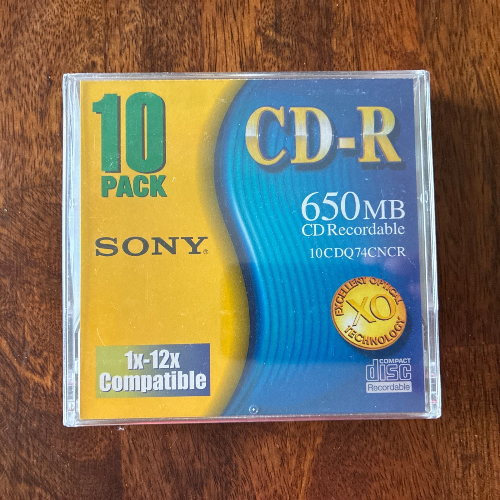 10 Pack Sony CD-R w/ Full Size Jewel Case 650MB / 74Min CDQ74CN, NEW Sealed