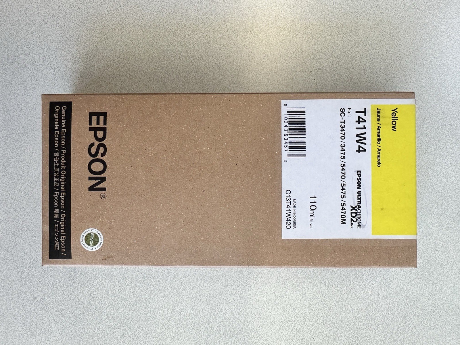 Epson T41W4 C13T41W420 Yellow Genuine Ink 110ml SC-T3470 T5470 exp: 02/27/2029