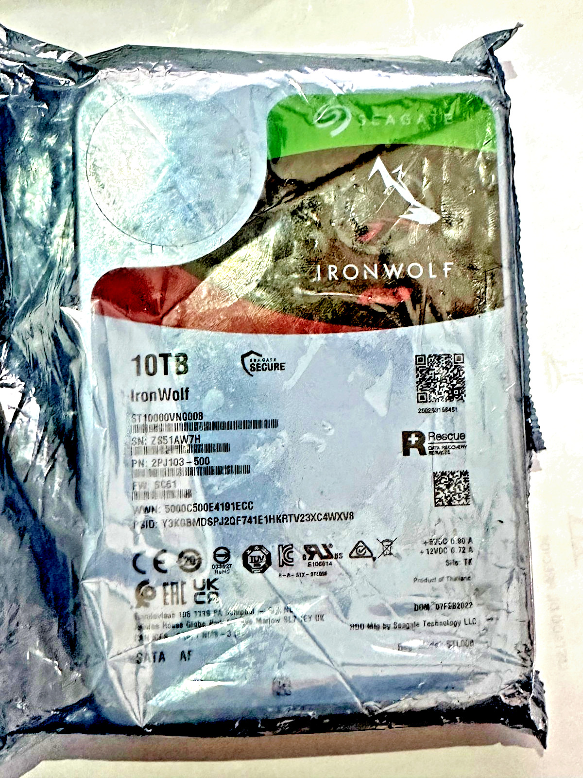 Seagate IronWolf ST10000VN0008 3.5" 10TB Internal Hard Drive Disk