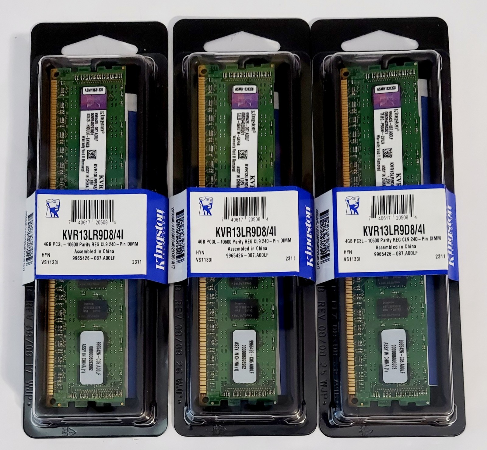 Kingston Technology 4GB PC3L KVR13LRD8/4I. HYN VS1133I Lot of 3