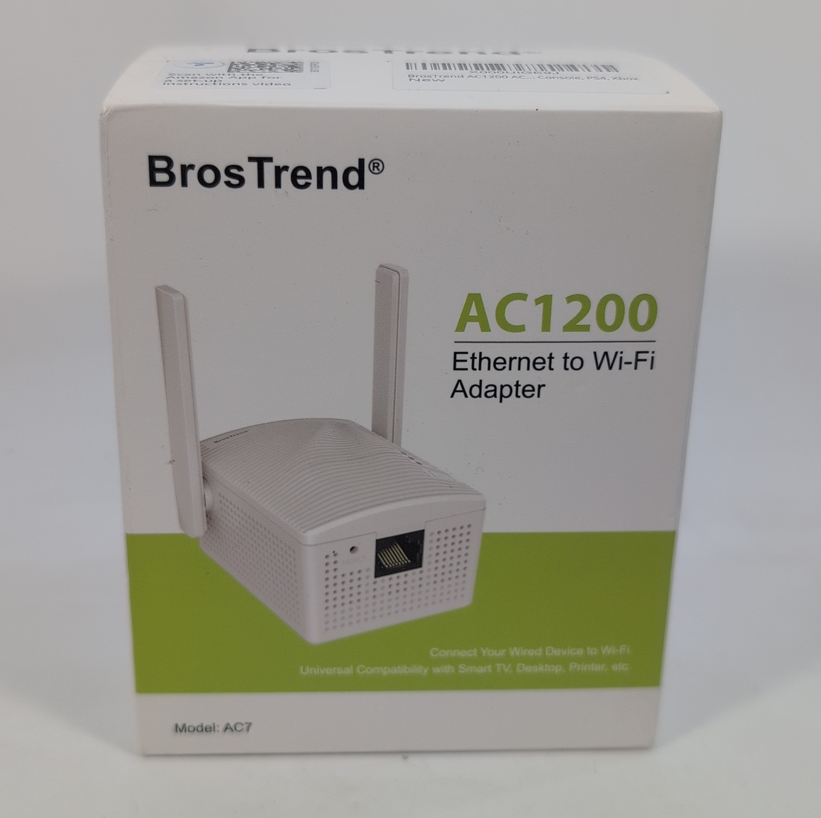 BrosTrend AC1200 WiFi to Ethernet Adapter, 1200Mbps Dual Band Universal NEW