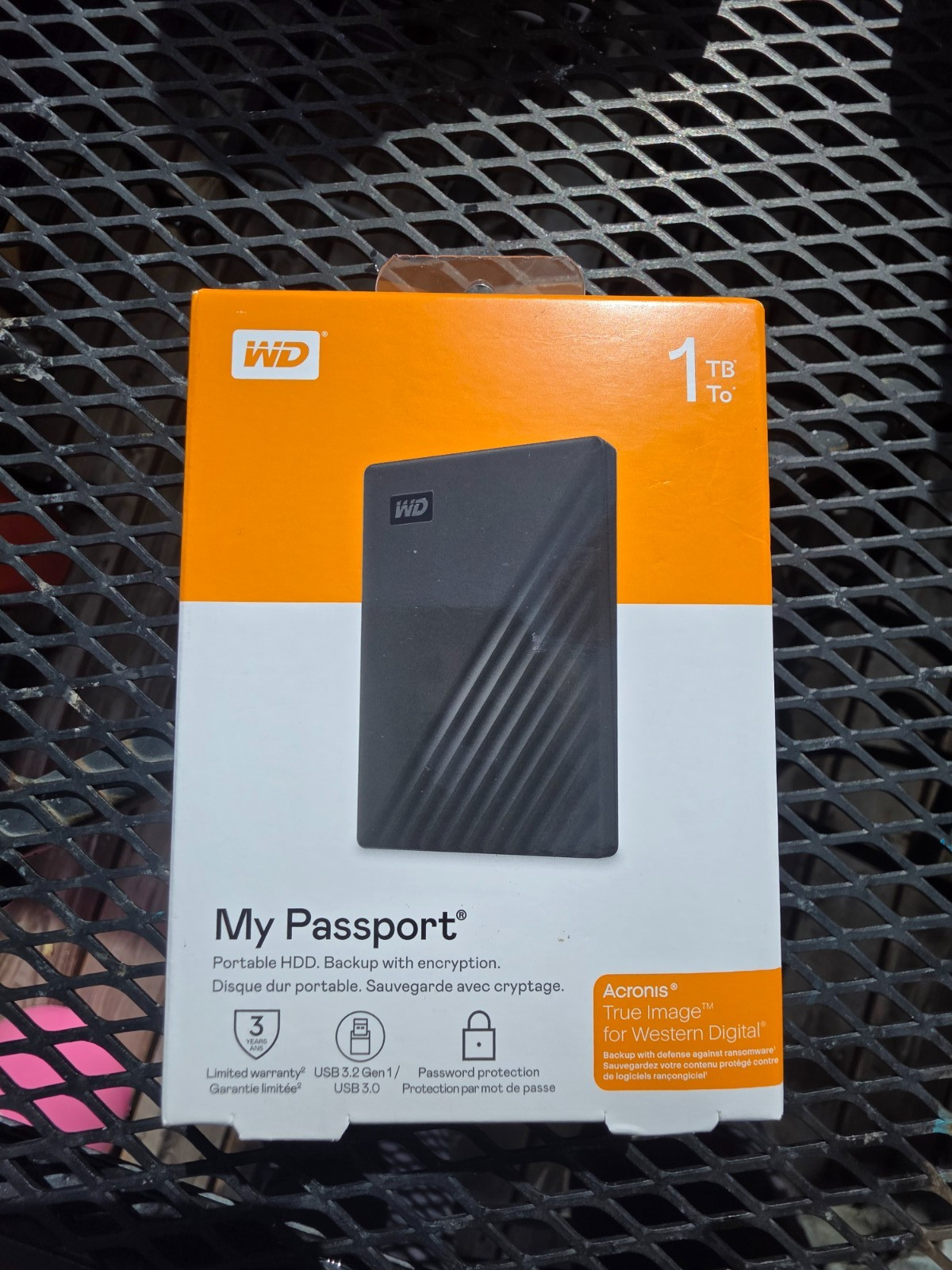 WD My Passport 1TB Portable External Hard Drive USB 3.2 Black - New Sealed