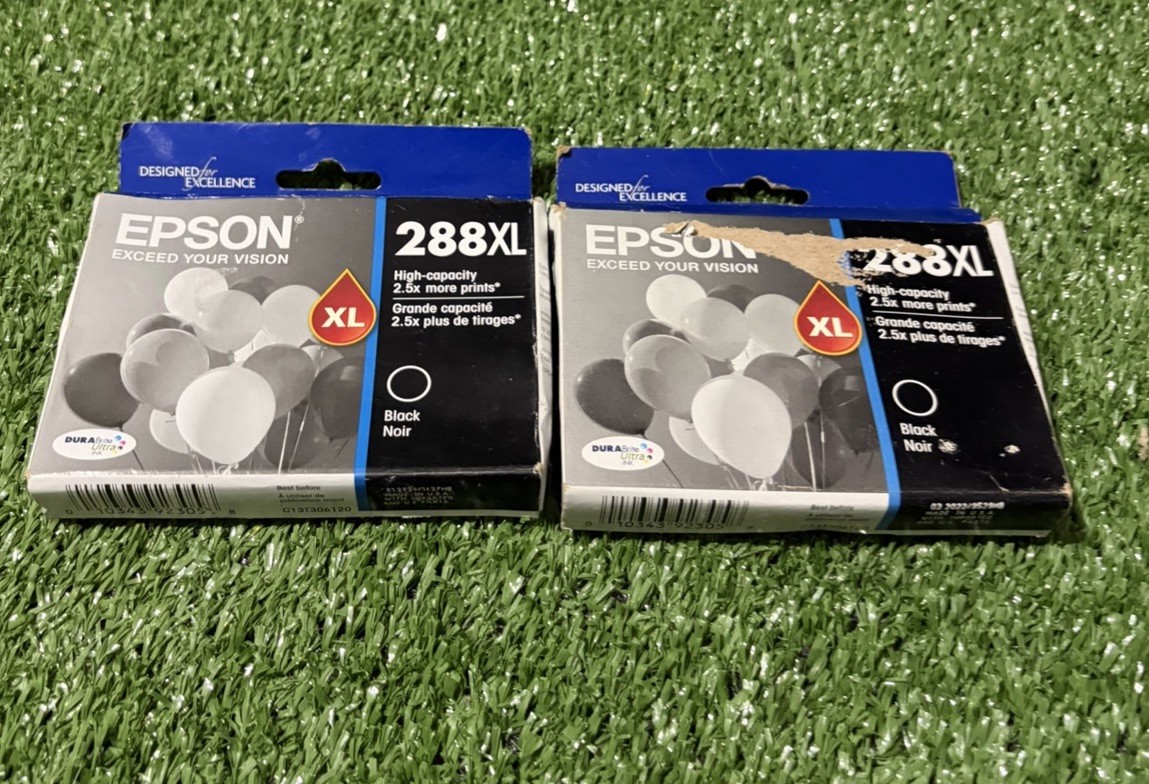 BUNDLE OF 2 EPSON HIGH YIELD BLACK INK CARTRIDGE 288XL - T288XL120 - NEW Expired