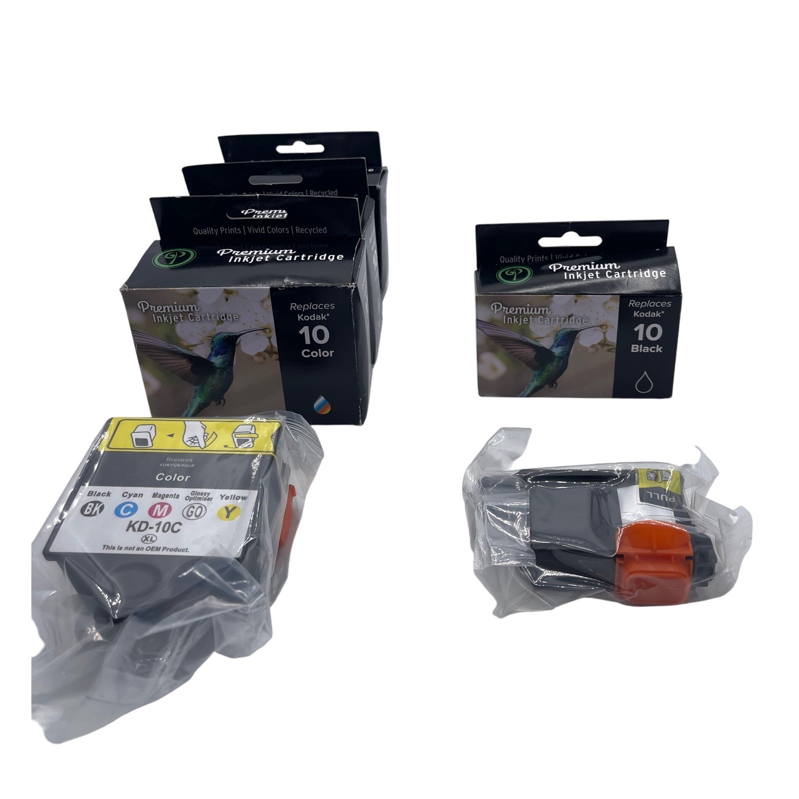 NEW Premium Inkjet Cartridges Replaces Kodak 10 - 1 Black and 3 Color KD 10C