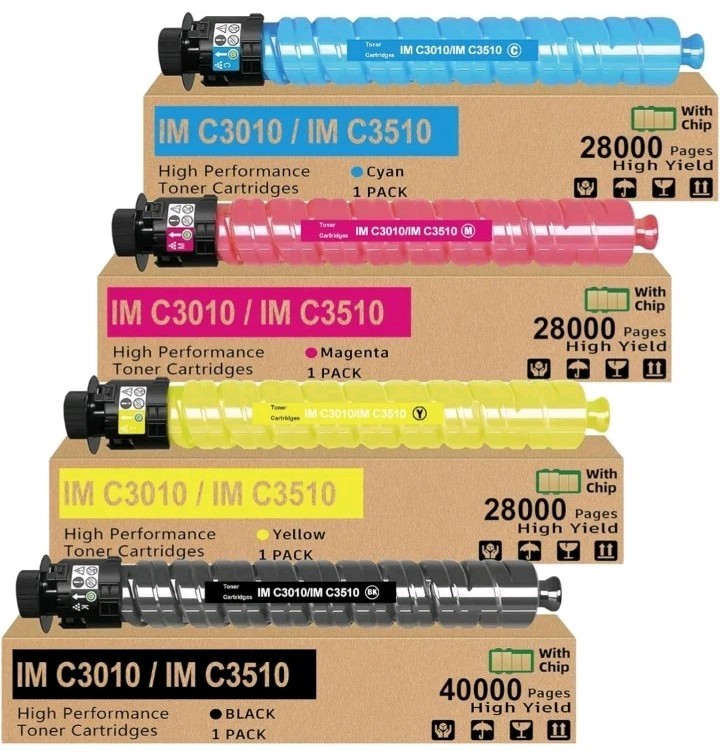 IM C3010 IM C3510 Toner Cartridges 4 Pack High Yield Compatible with IM C3010 IM