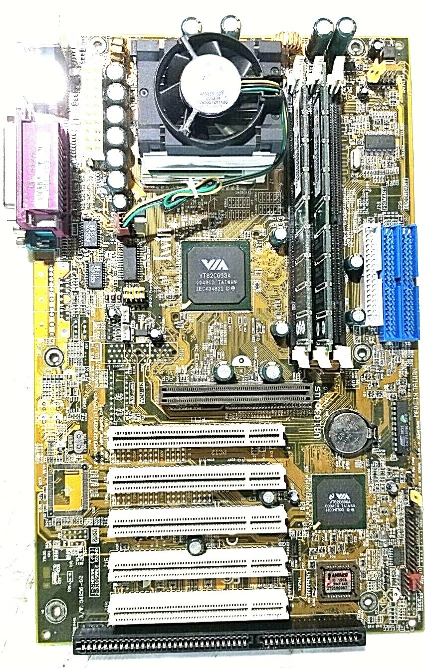 IWill VA133PLUS MOTHERBOARD + 850MHz INTEL CELERON SL54Q CPU + AVED RAM +H/S/FAN