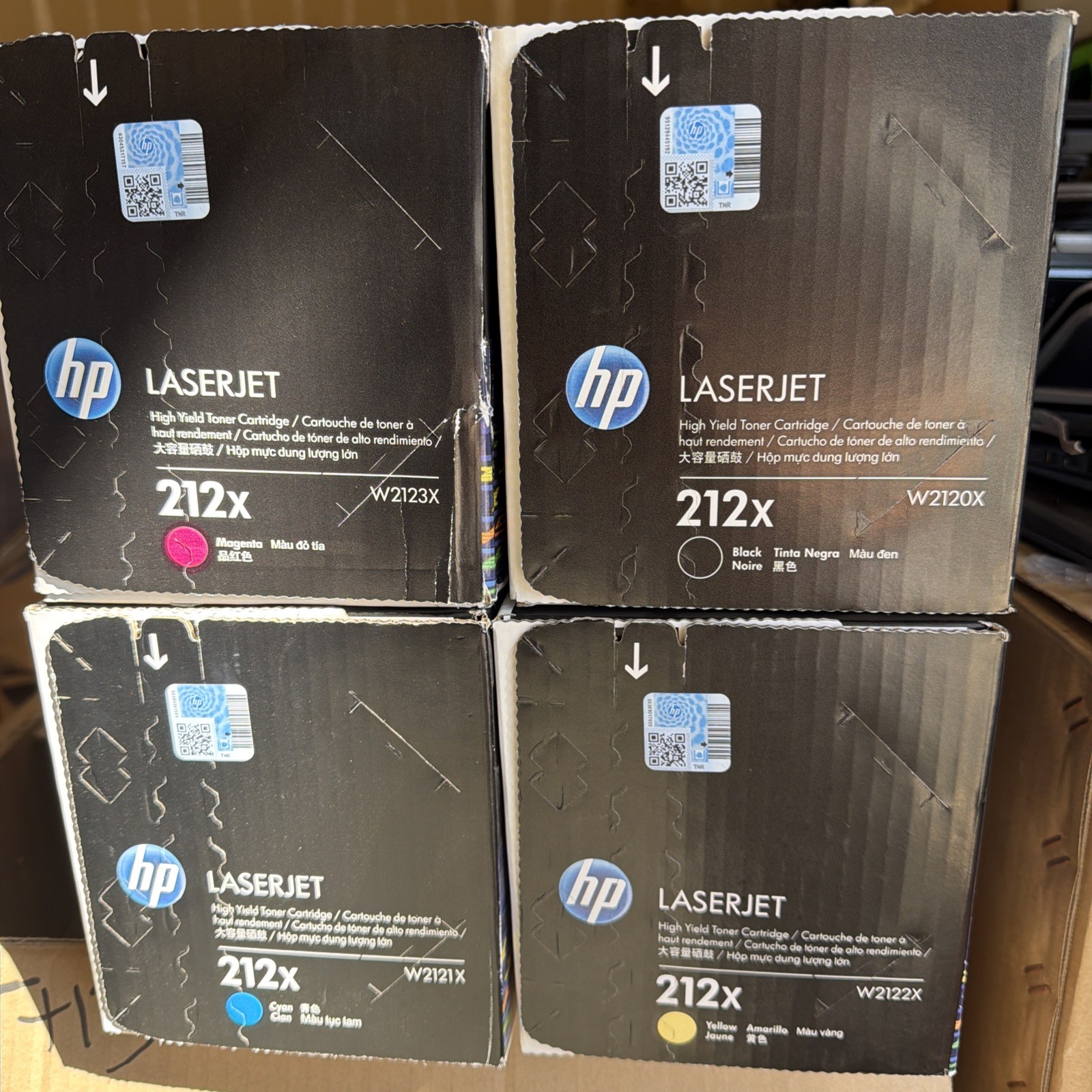 HP 212X 4 Pack High Yield Toner Cartridges BK-C-M-Y Factory Sealed-Free Shipping