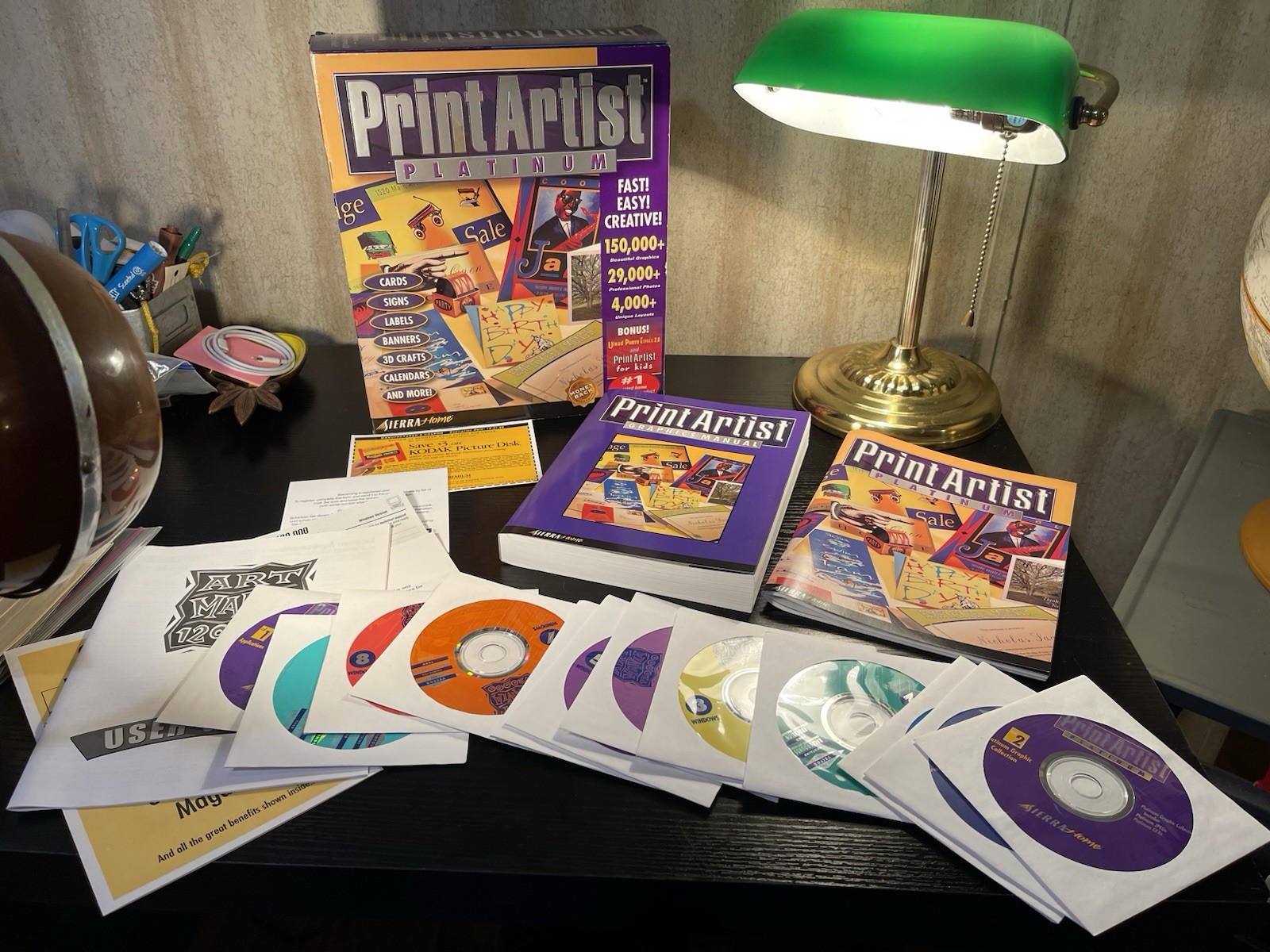 Print Artist Platinum PC CD Rom Software-Rare Vintage Complete 12 Disc Unused