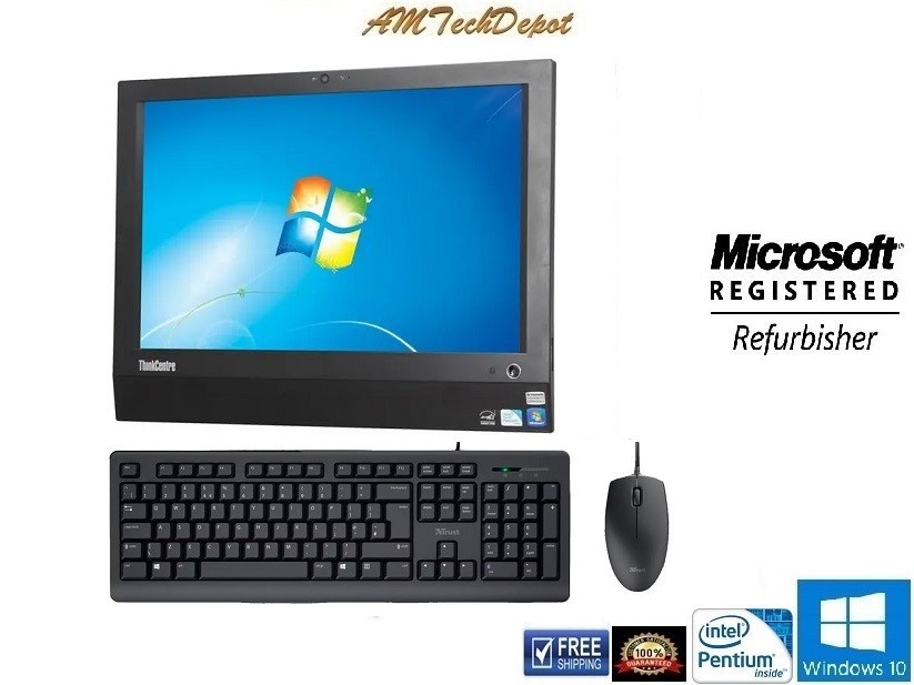 Lenovo ThinkCentre A70z Intel Pentium E5500 Dual Core 3.0GHz 8GB Win10 Pro Wi-Fi