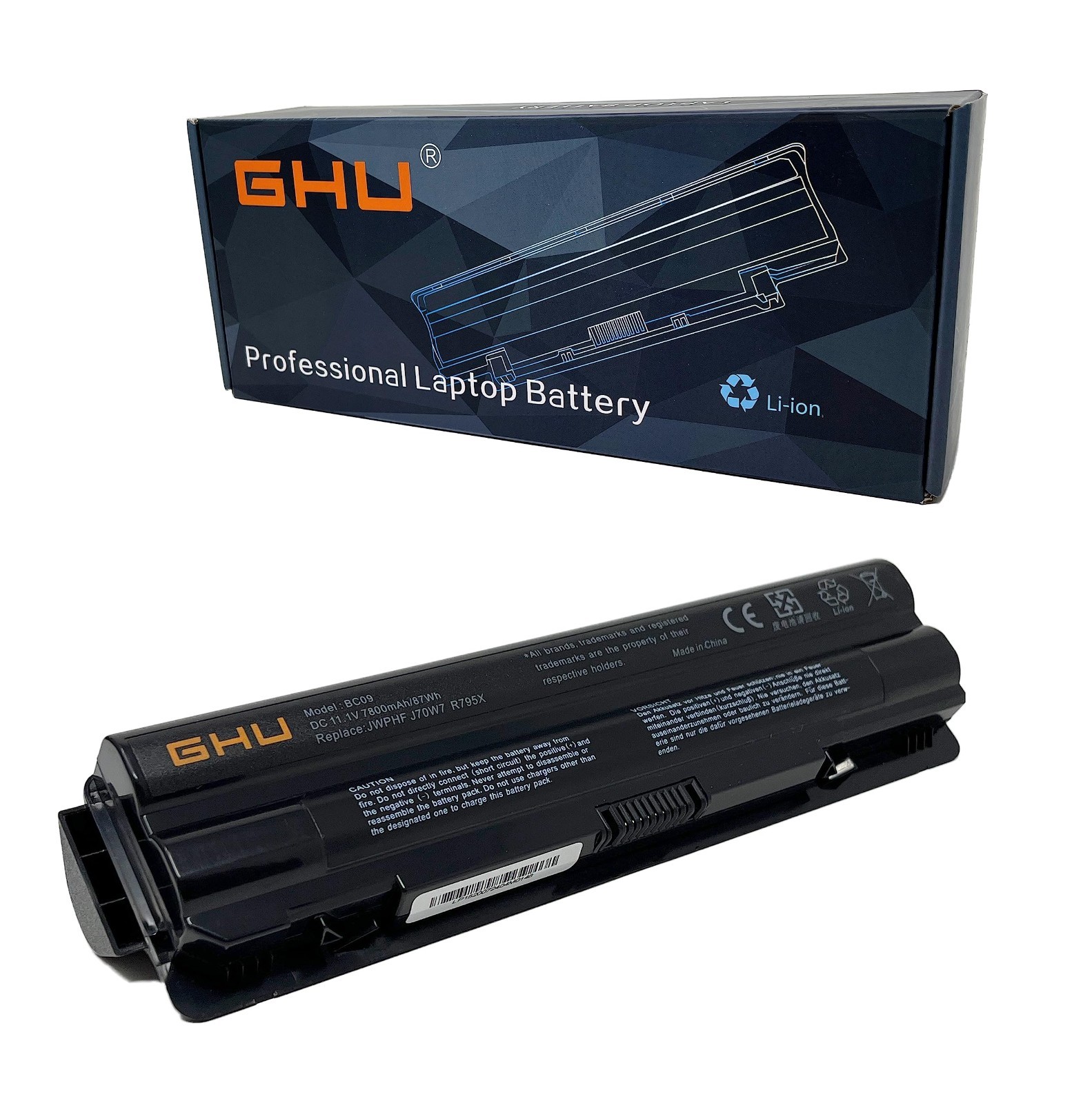 High-Capacity 87Wh 9-Cell Laptop Battery for Dell XPS 14/15/17 - 7800mAh, 11.1V