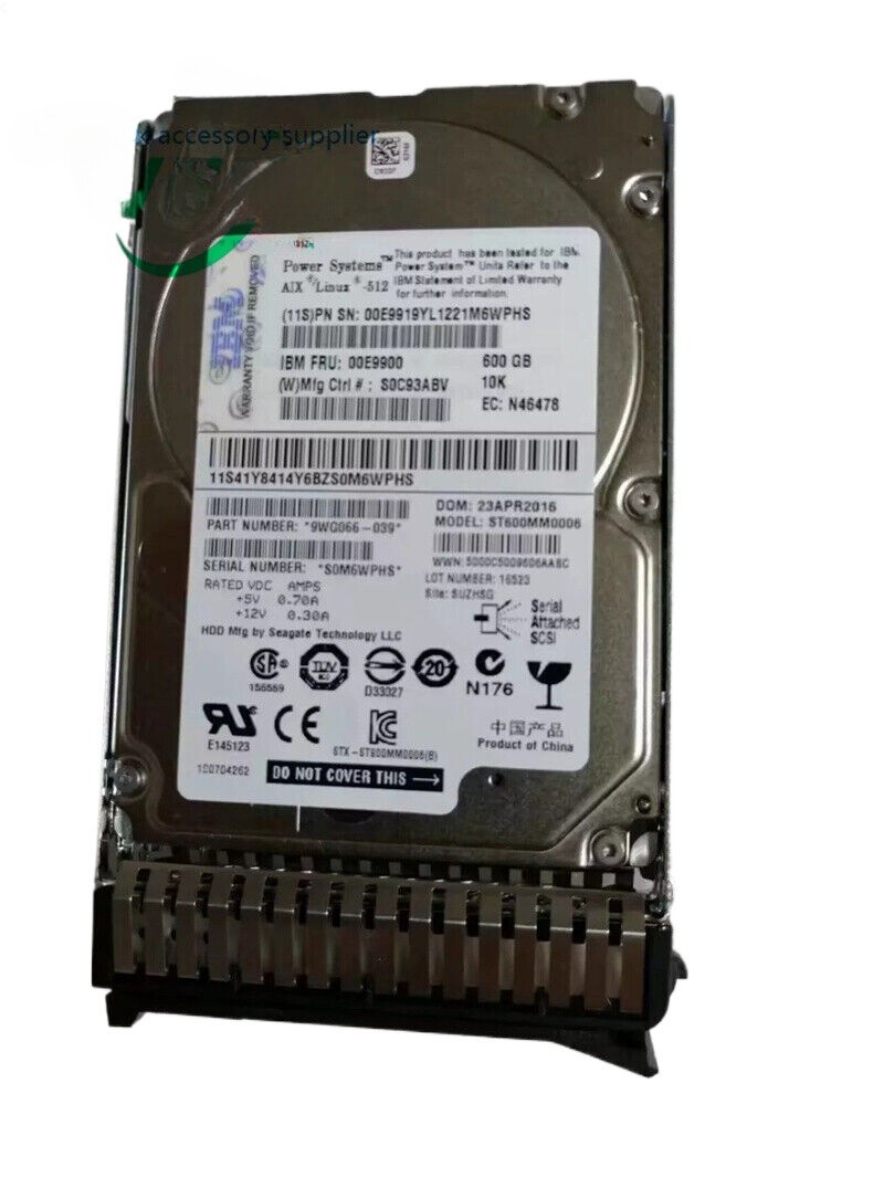 IBM ESD5 00E9900 00E9919 00E9920 600GB 10K SAS 2.5'' Power8 Hard Drive HDD