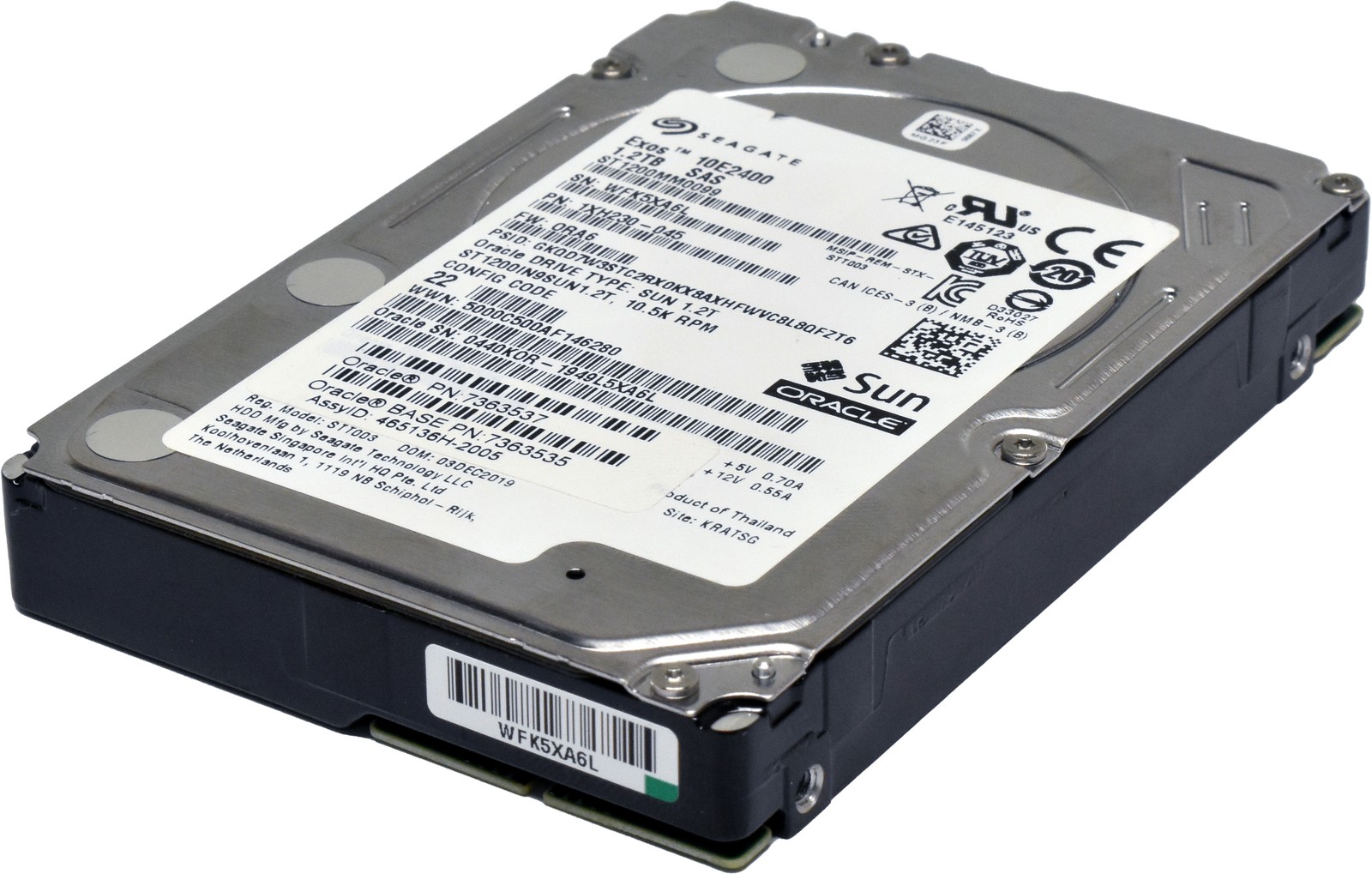 Sun Oracle 1.2TB 7363537 7363535 ST1200MM0099 2.5" 10.5K 12G SAS HDD