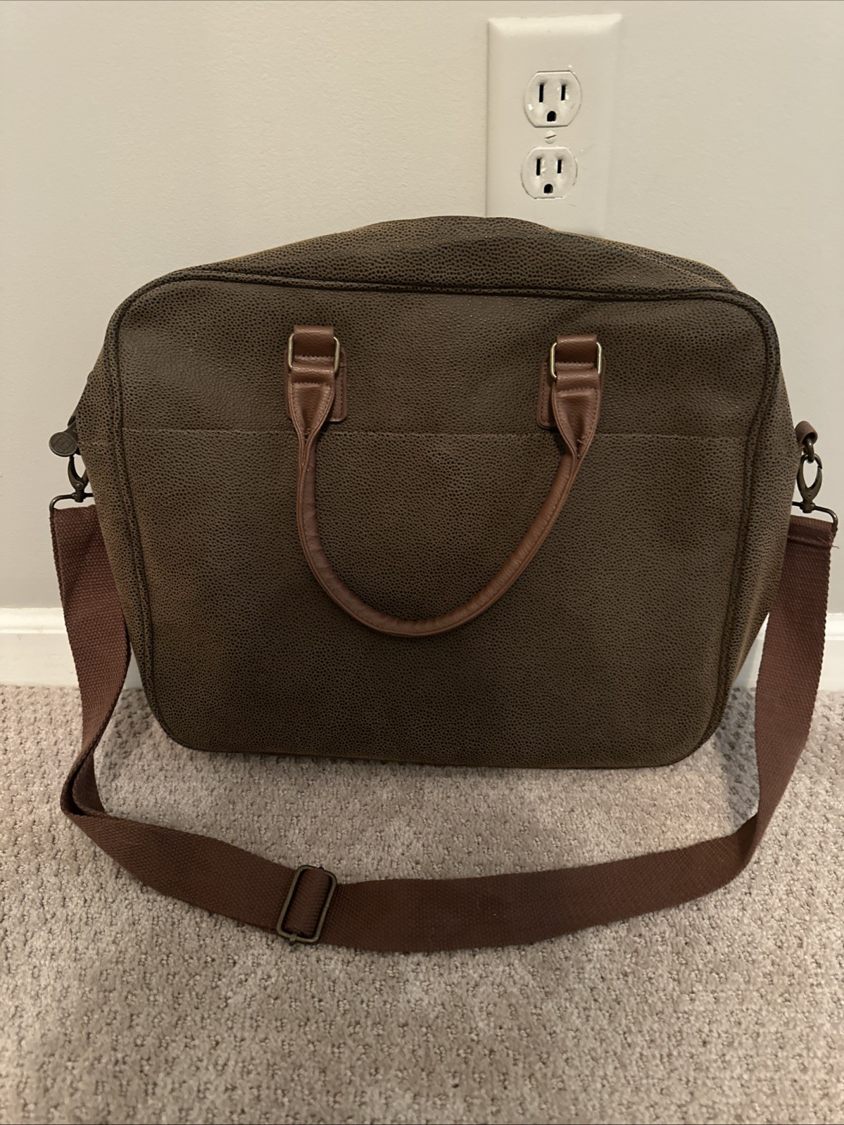 Bellemonde Brown Faux Suede Spacious  Briefcase and Work Bag