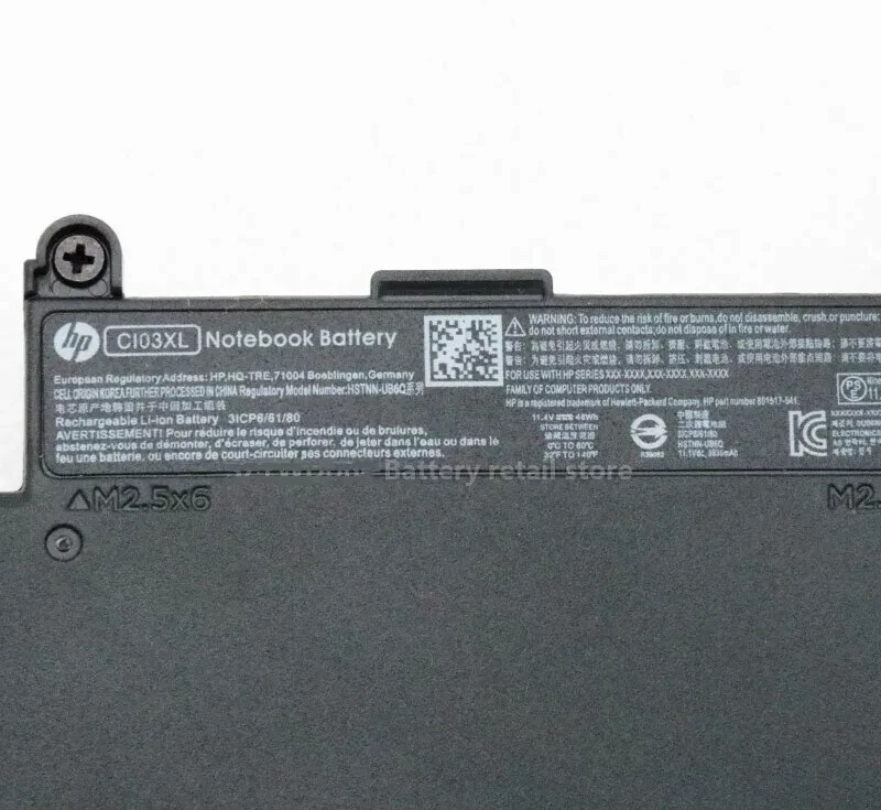 Genuine 48Wh CI03XL Battery For HP ProBook 650 G3/Spectre x360 13 801554-001 NEW