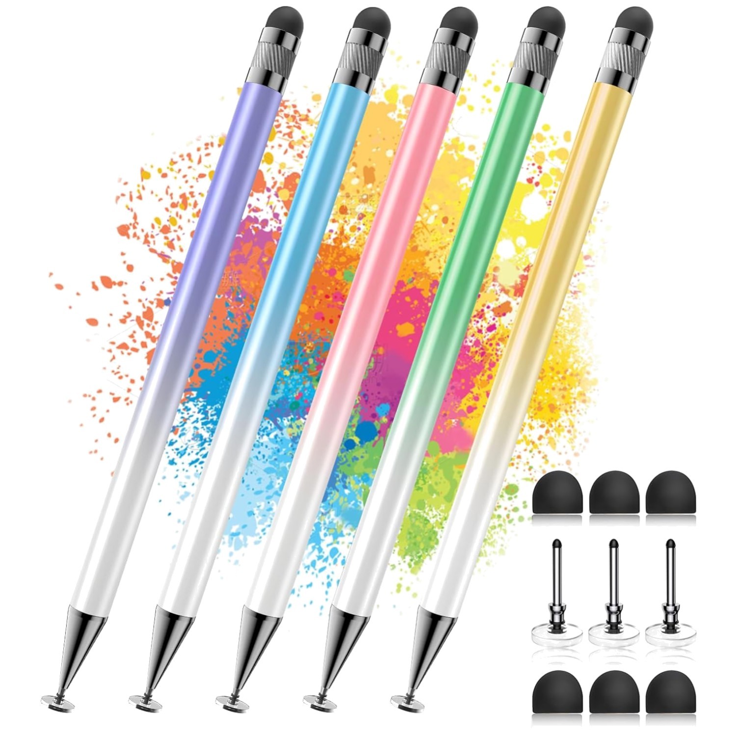 Universal Touchscreen Stylus - 5 Pcs Pen Set for Any Device