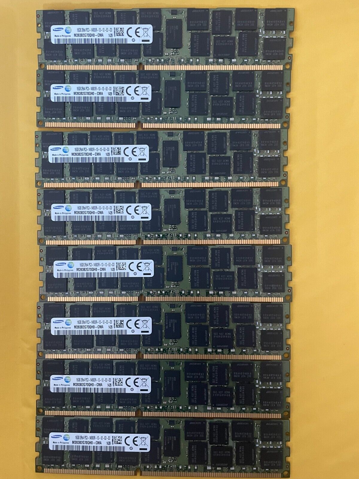 Samsung 128GB (16GBx8) 2Rx4 PC3L-14900R DDR3 1866MHz ECC REG RDIMM Server Memory