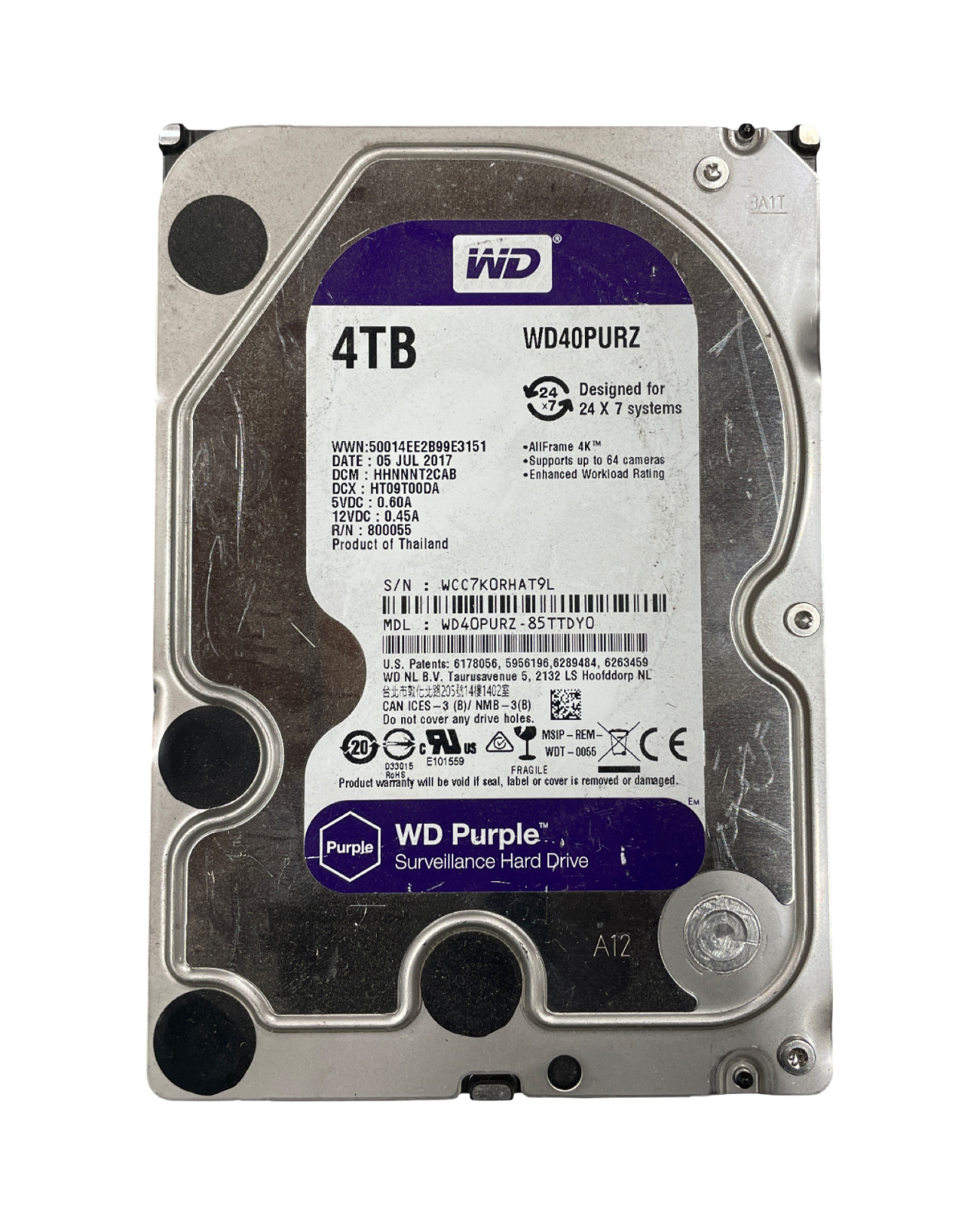 Western Digital WD40PURZ 4TB SATA 3.5" HDD #21