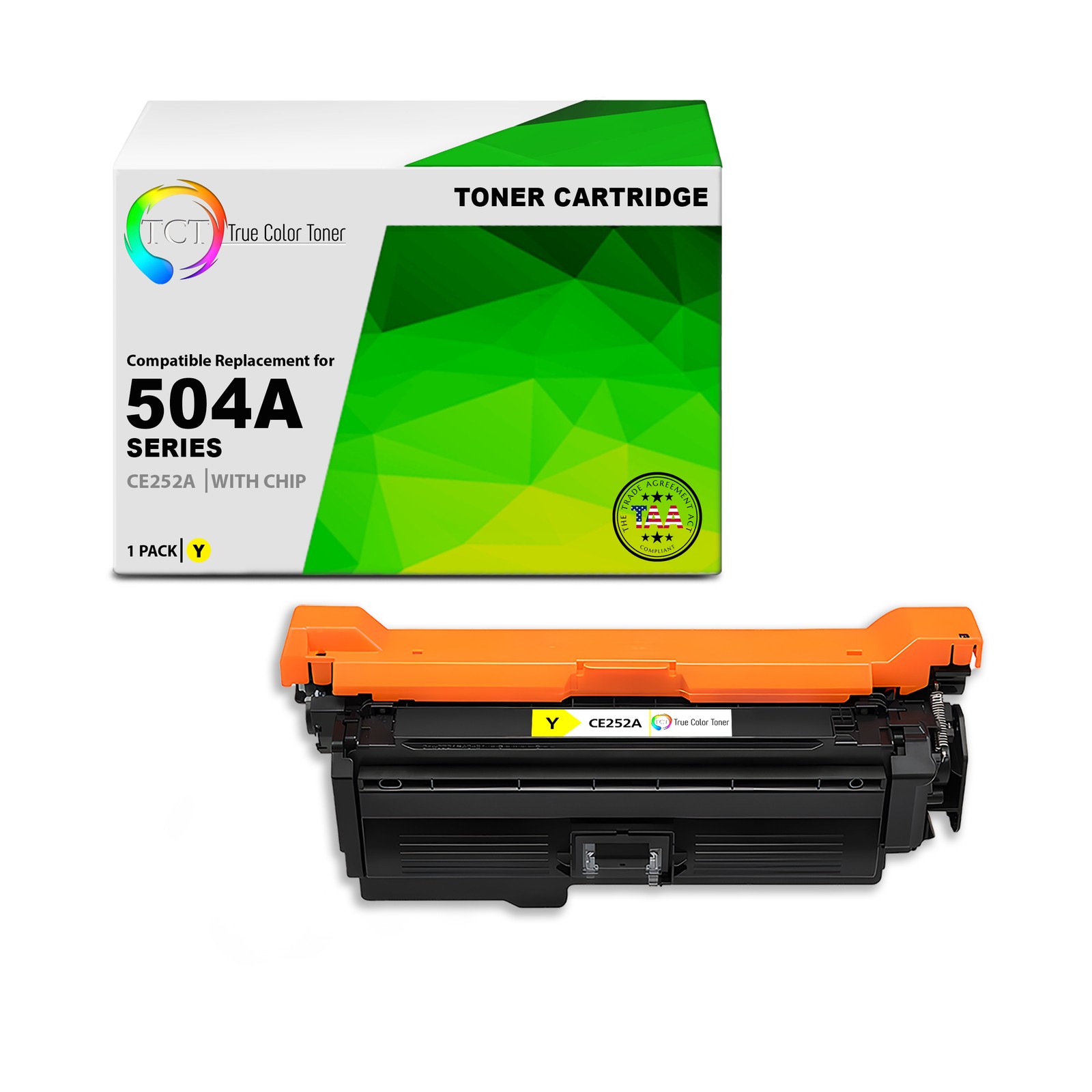 TCT CE252A TAA Compliant Toner Cartridge Replacement for HP CE252A - 504A