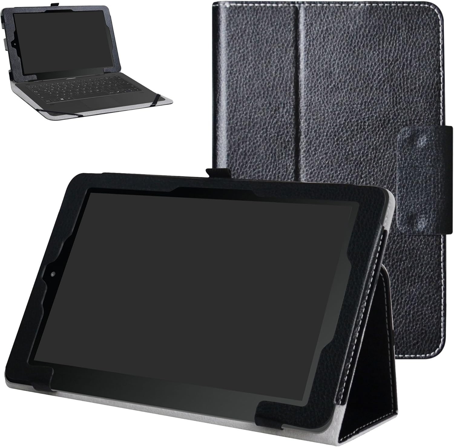 Elegant Black Foldable Tablet Case: Perfect for RCA 10 Viking Pro & Viking II