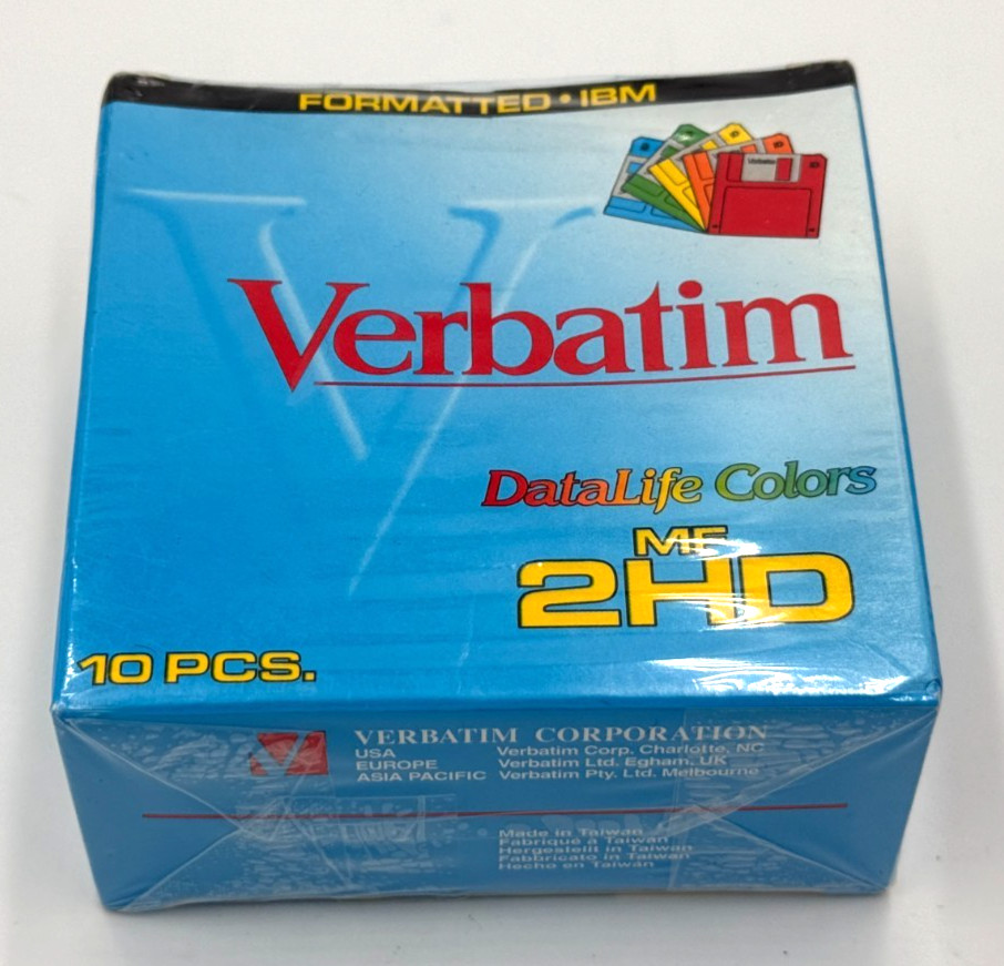 Verbatim DataLife MF 2HD 3.5” Microdisks 10 Pieces Formatted Apple NEW SEALED
