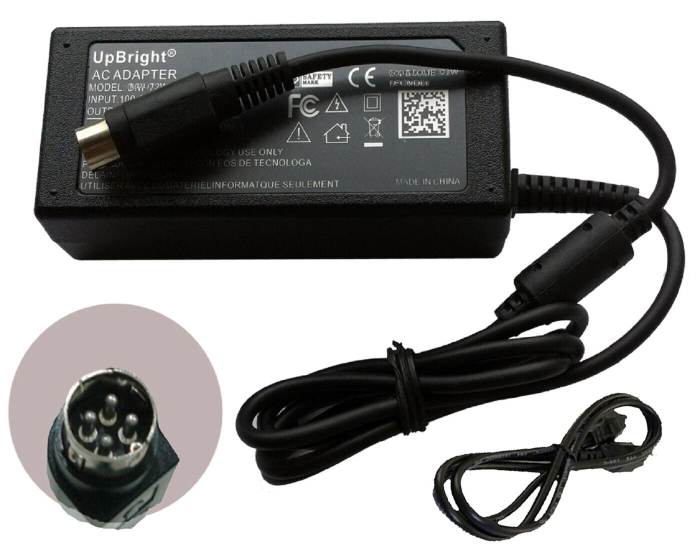 24V 4-Pin AC DC Adapter For Delta Electronics MDS-060AAS24 B Power Supply Cord