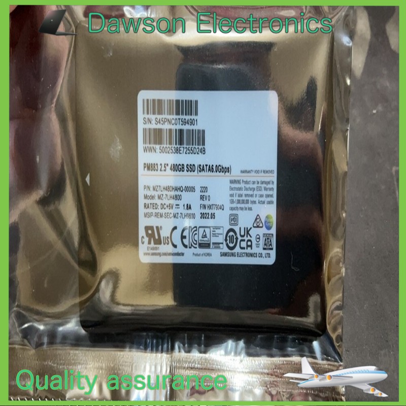 MZ7LH480HAHQ Samsung PM883 480GB SATA 6.0Gbps Enterprise SSD MZ-7LH4800