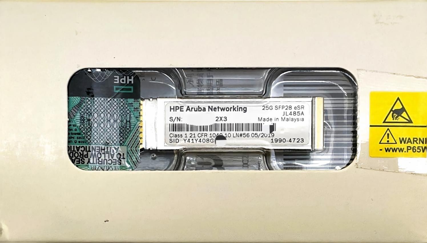 New Sealed JL485A HPE Aruba 25G SFP28 LC eSR 400m MMF Transceiver