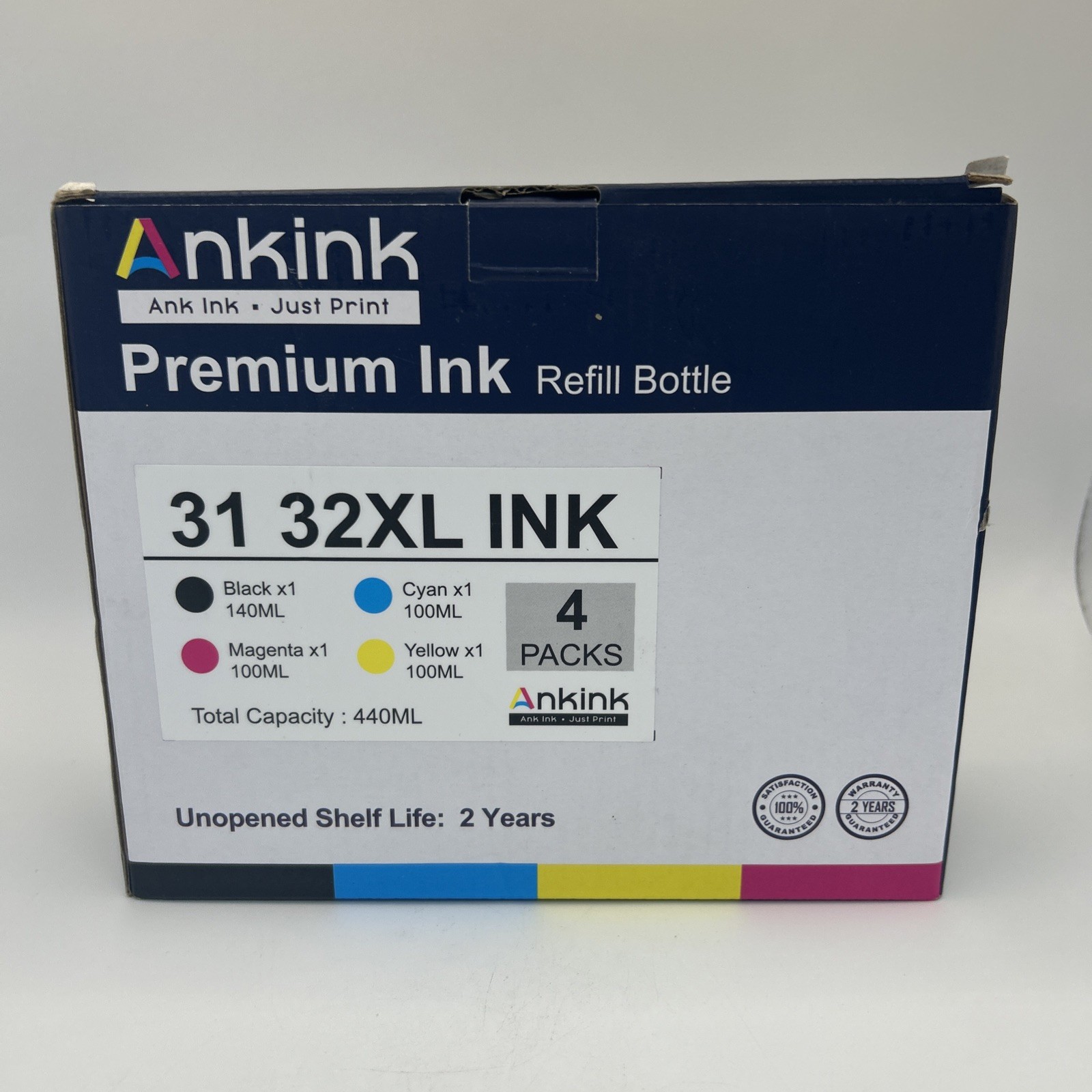 New Ankink 31/32XL Ink 4 Packs Refill Bottle