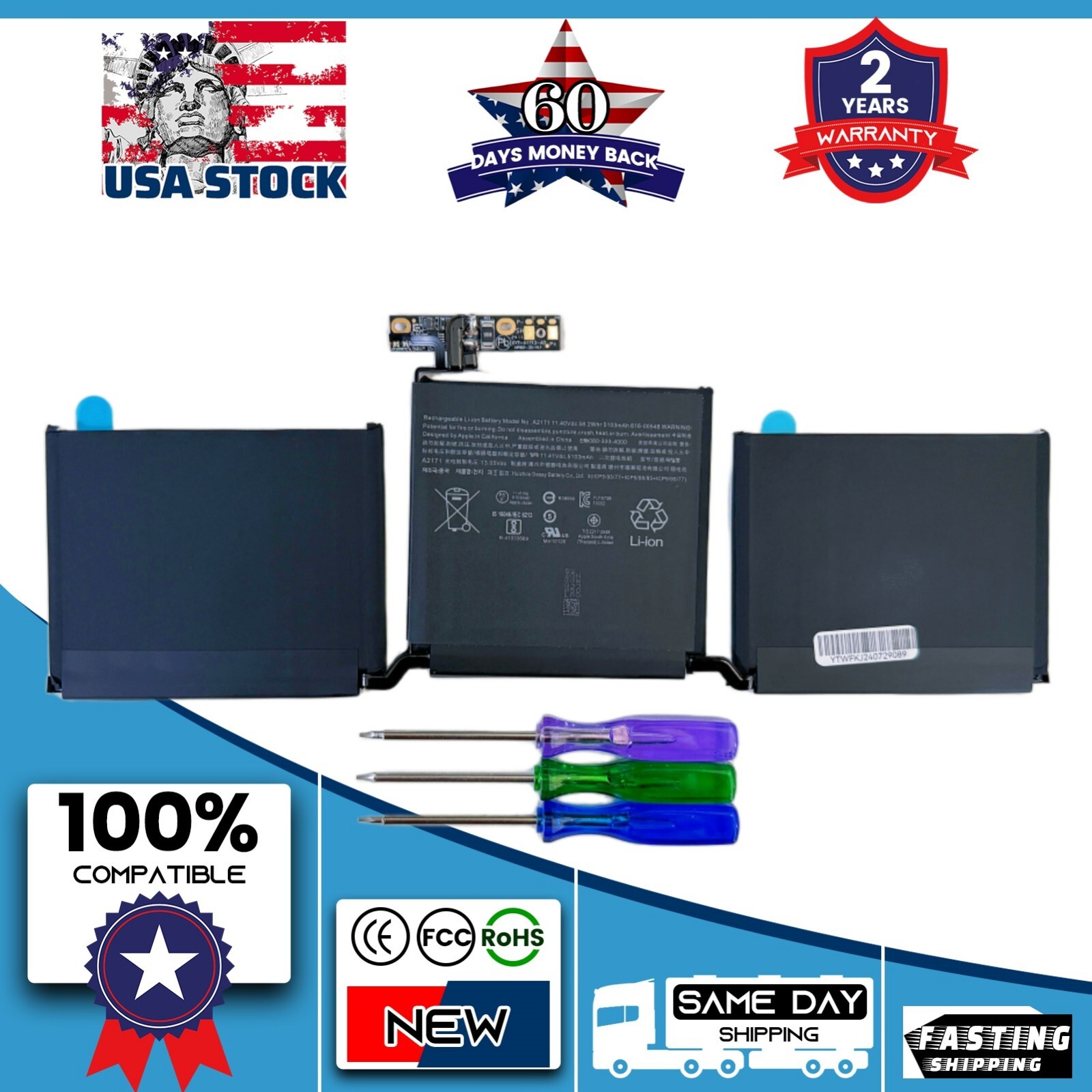 Genuine A2171 Battery for MacBook Pro Retina 13" A2159 A2289 A2338 A1713 A1708