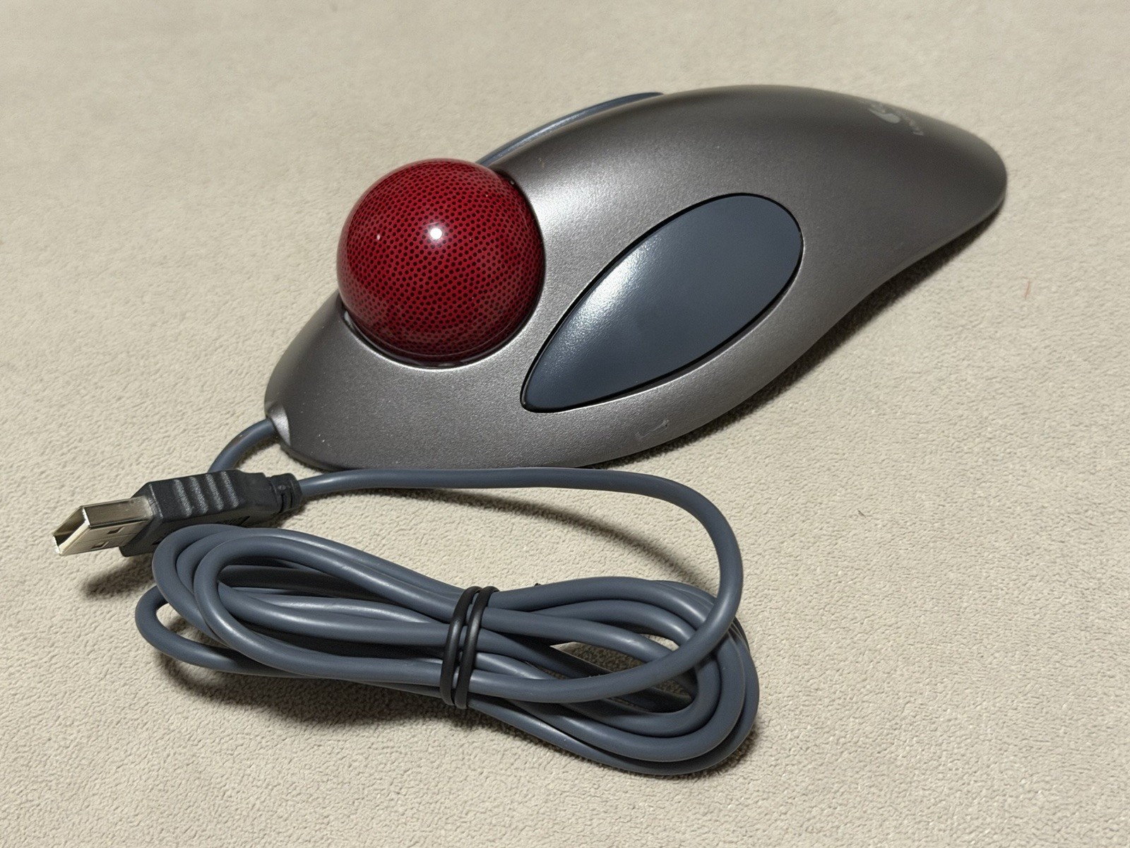 Logitech Trackman Marble Trackball Wired USB Grey 2-Button Mouse T-BB14
