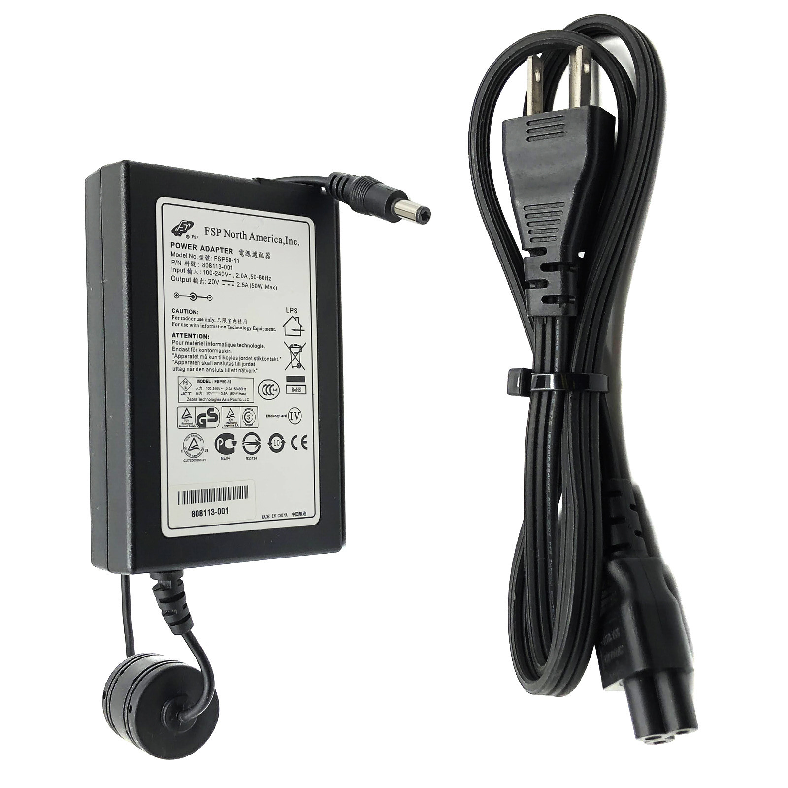 Original FSP 20V AC Adapter for Zebra Label Printer TLP2044 TLP2046 TLP2622