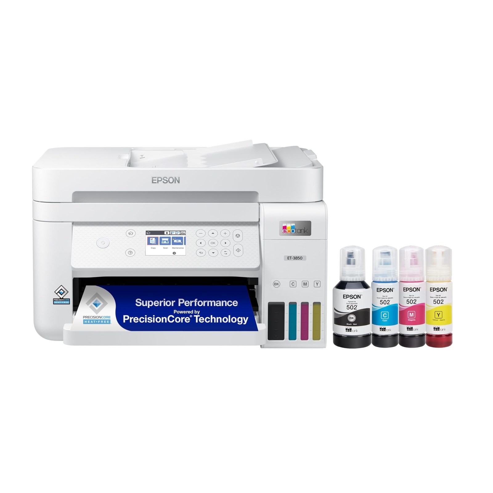Epson EcoTank ET-3850 Wireless All-in-One Color Inkjet Printer White
