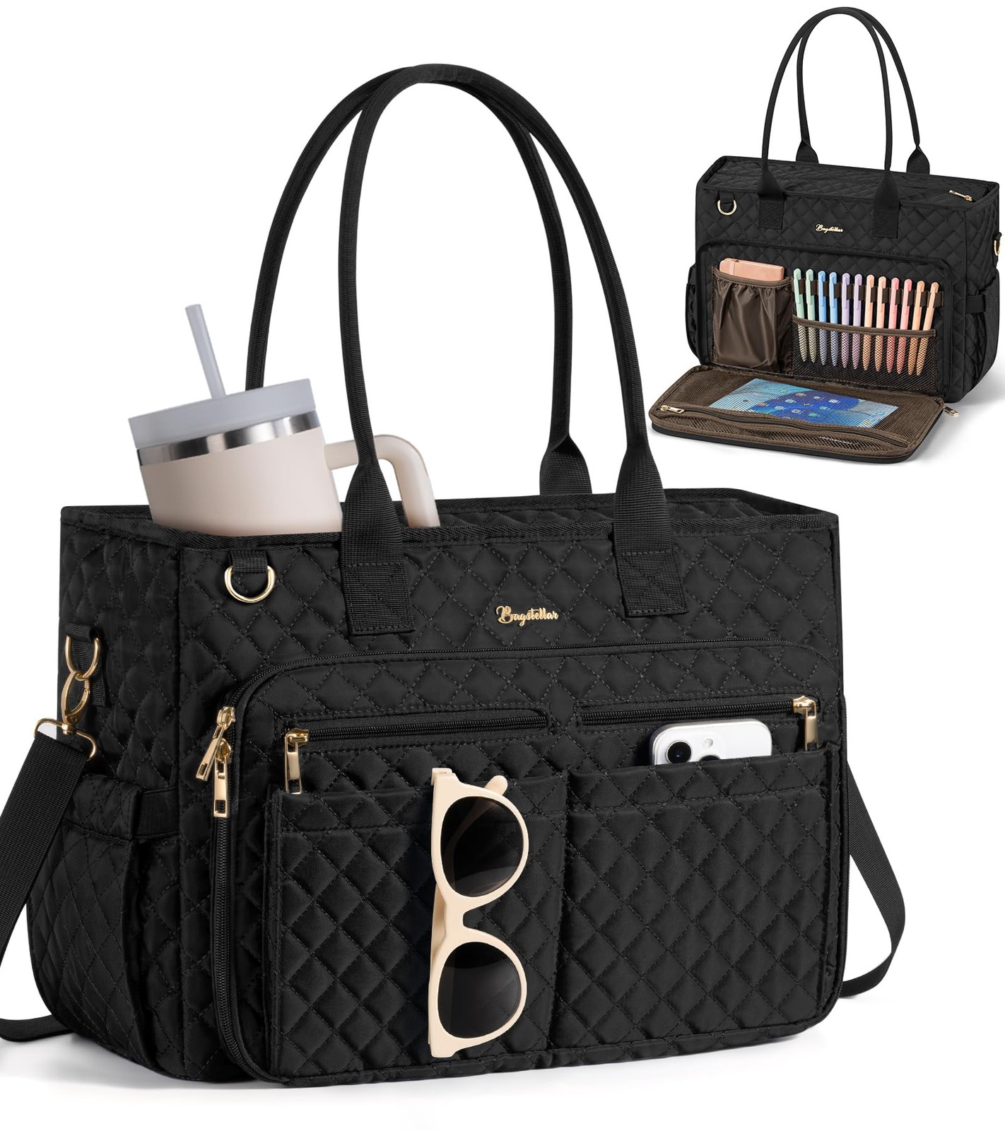 Teacher Tote Bags for Women, 15.6 inch Laptop Work Tote Nurse Bible Bag With ...