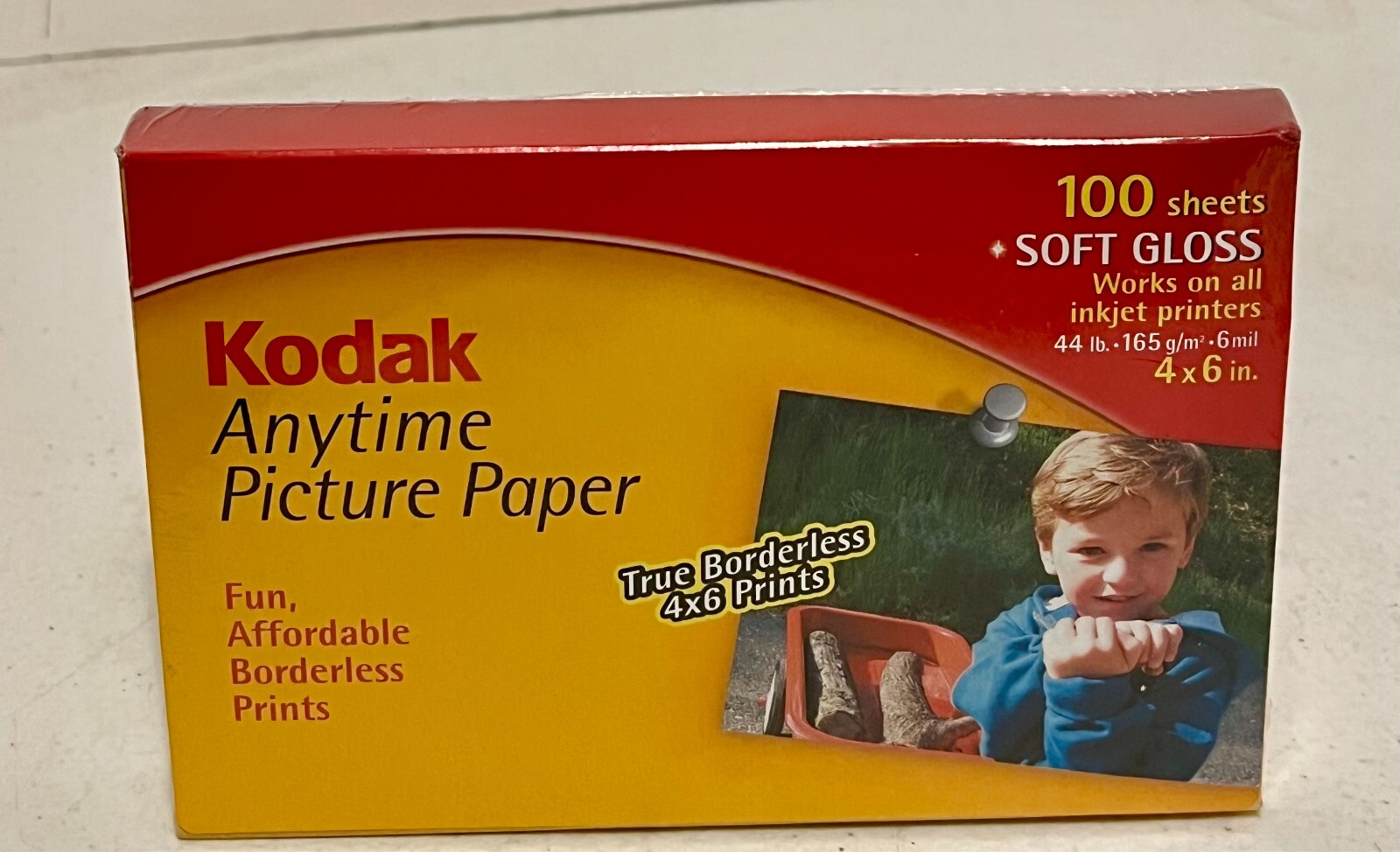 Kodak Anytime Picture Paper 4x6 Soft Gloss Borderless 44# - 100 Sheet Pack NEW