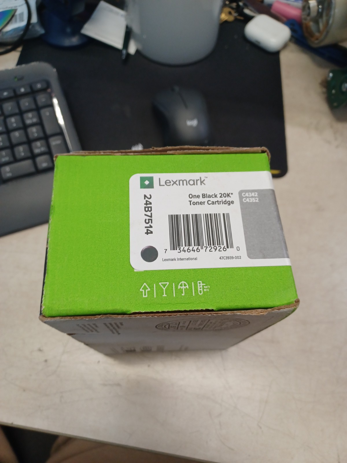 GENUINE LEXMARK 24B7514 20K BLACK TONER CARTRIDGE