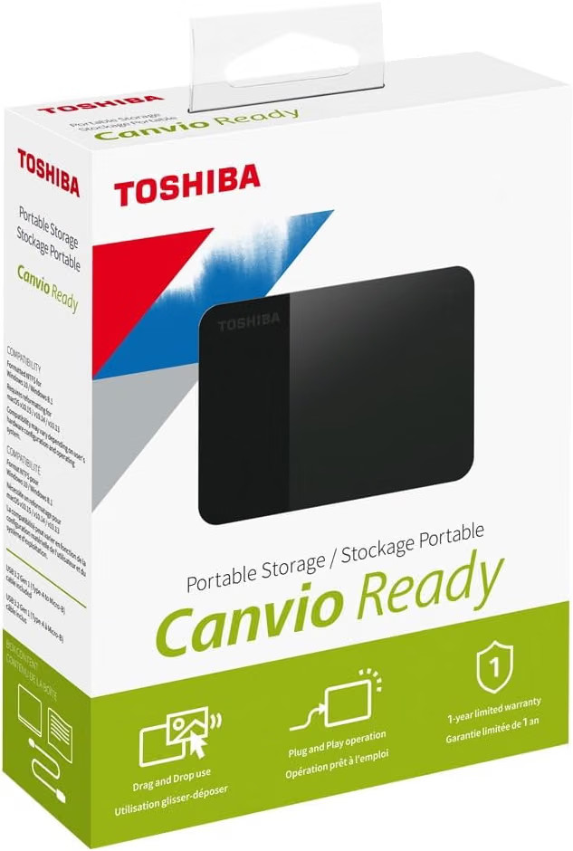 Toshiba Canvio Ready 4TB 2.5" External Hard Drive - HDTP340XK3CA - Black