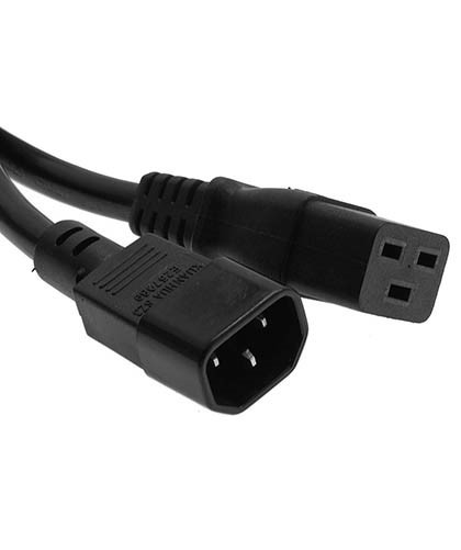 3ft C14 to C19 14/3 Gauge 3 Prong Power Adapter Cable/Cord 10Amp 125V SJT Black 
