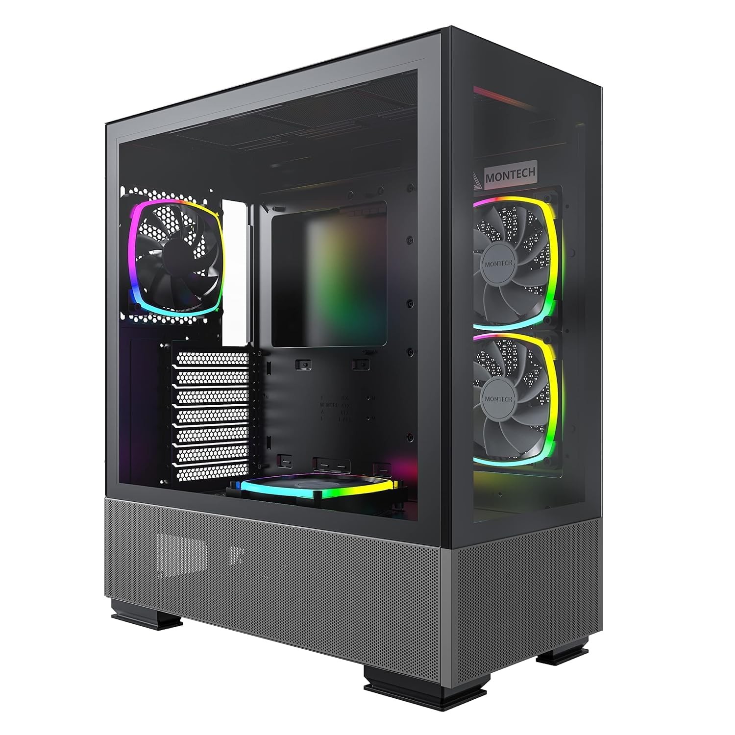 Sky Two Black Computer Chassis ARGB Fans Future Ready Design Effortless Cable...