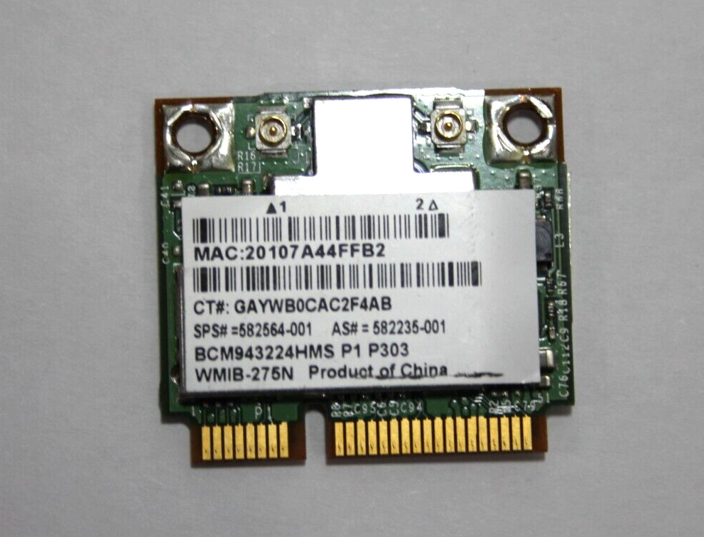 HP ProBook 15.6" 6560b Genuine Wireless WiFi Card BCM943224HMS 582564-001 Tested