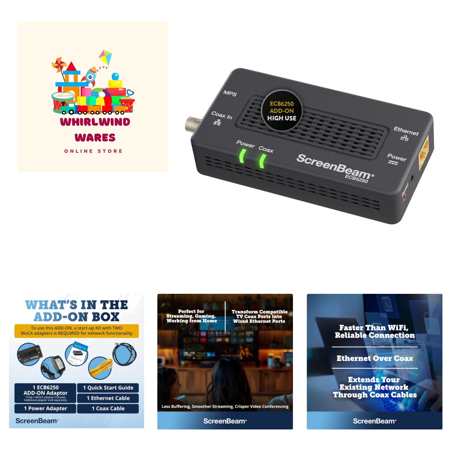 Network Adapter Add-On Only MoCA 2.5 - Faster