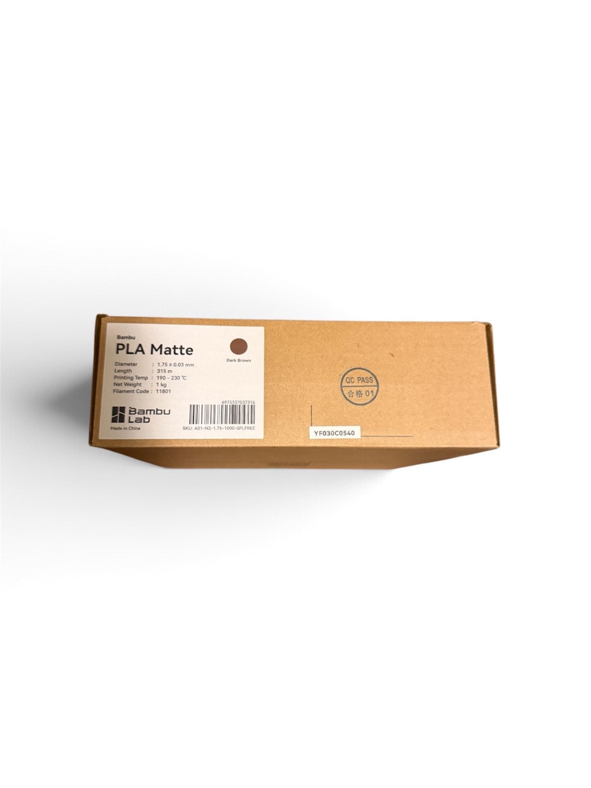 Bambu Lab Matte PLA Dark Brown 1.75mm 1kg Refill Filament NEW SEALED