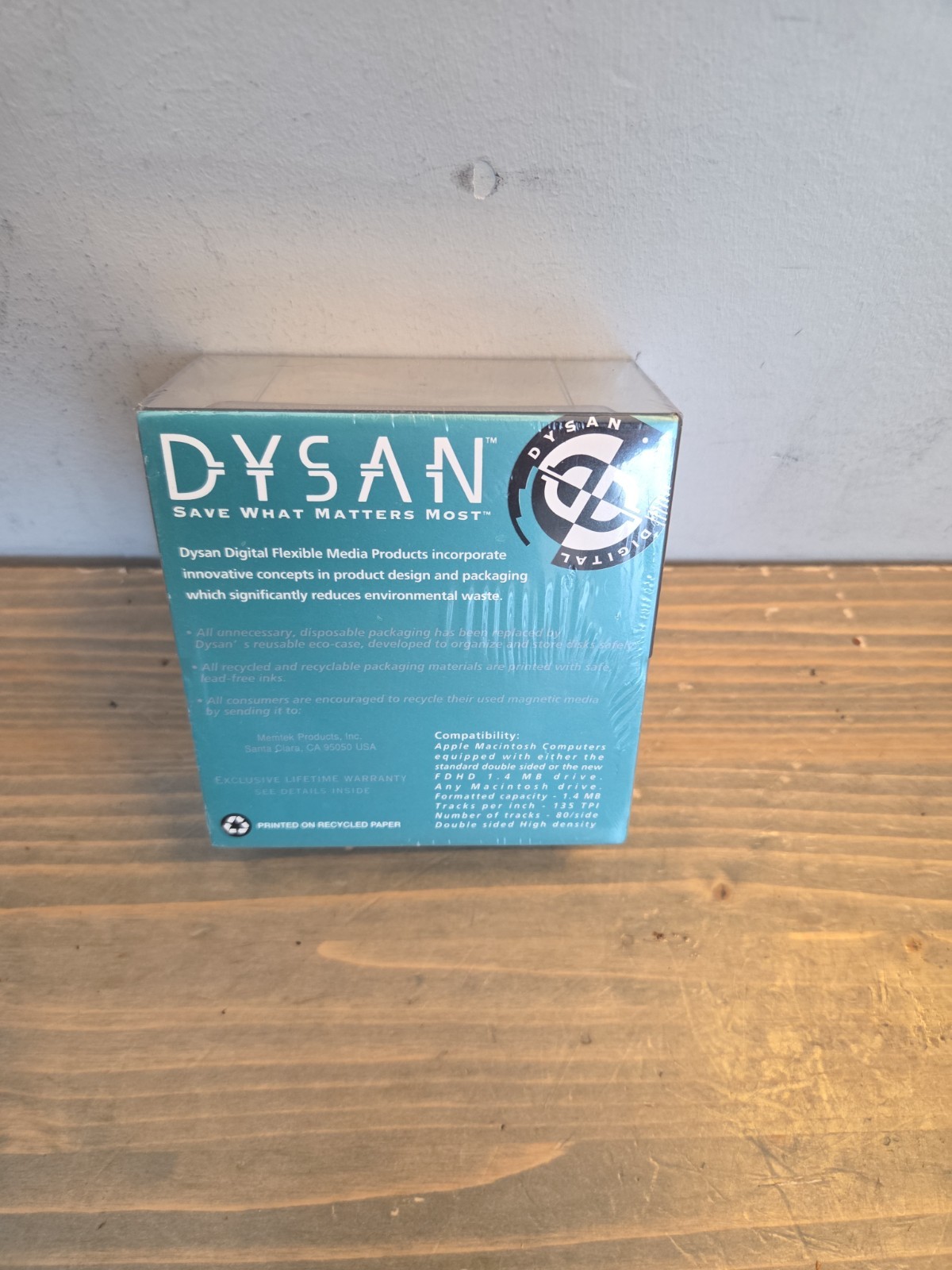 Dysan 3.5" DSHD Diskettes MF2HD 1.4MB Recordable Jewel Case Macintosh