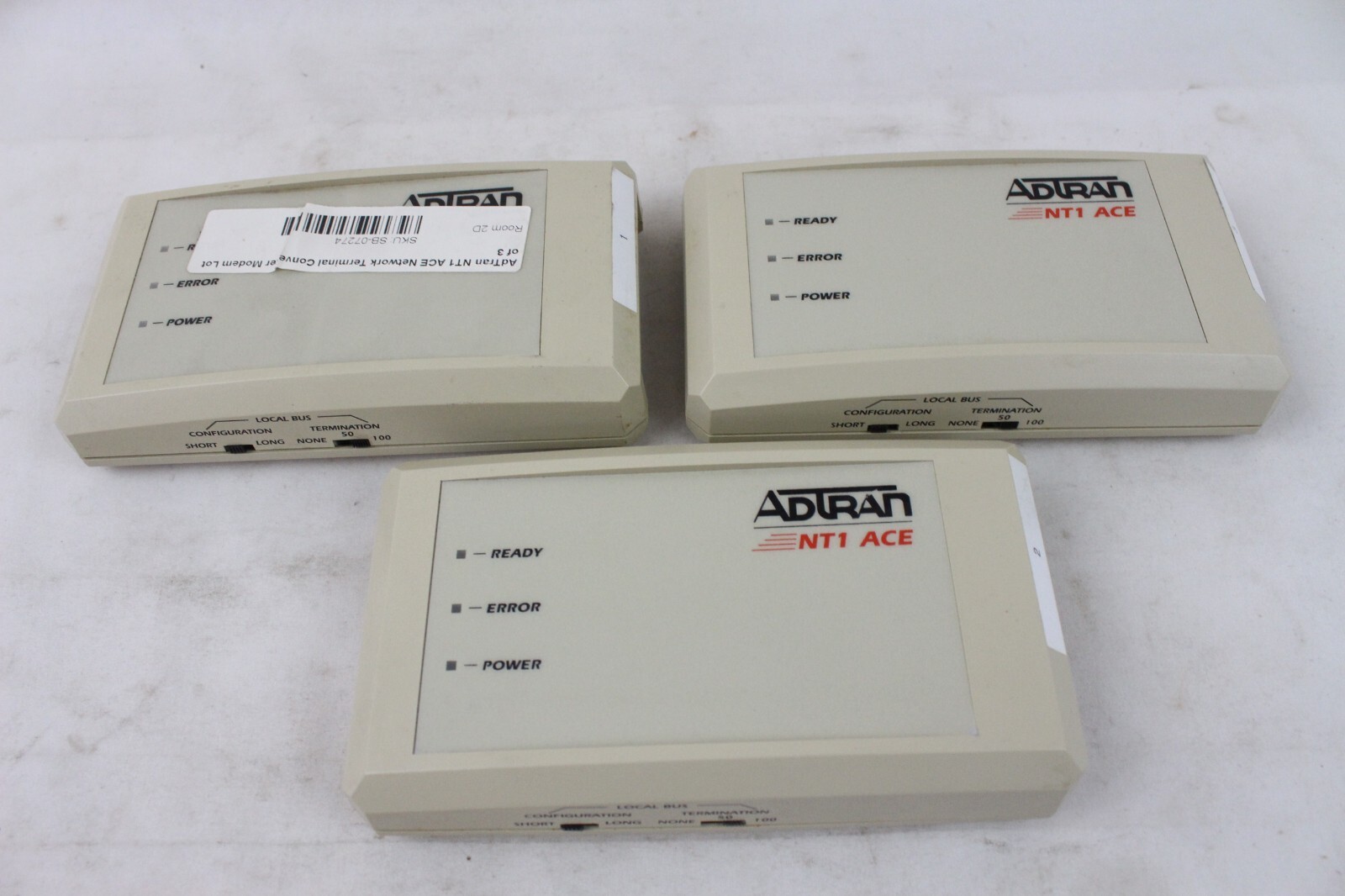 3 Used ADTRAN NT1 ACE Network Terminal P/N 1203.019L1 1203.019L2 +48VDC/250mA