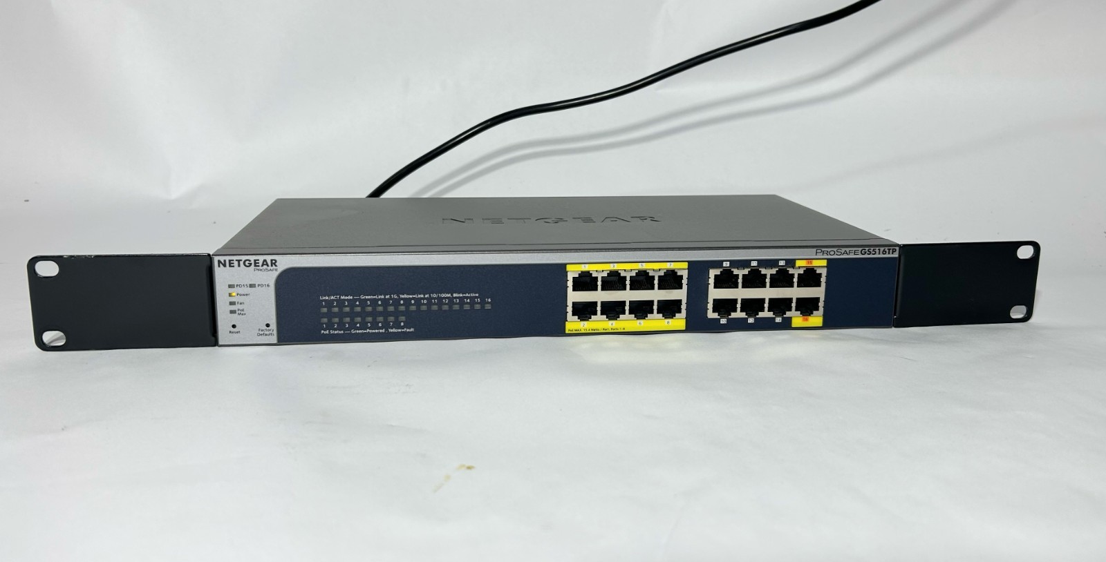 NETGEAR ProSafe GS516TP 16-Port Gigabit Smart Managed PoE Switch Rackmount