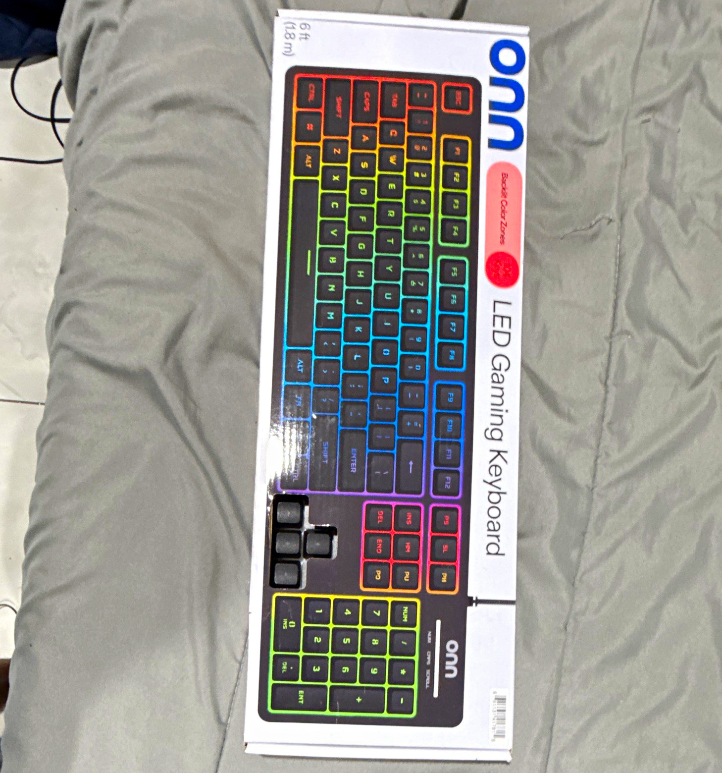 onn LED Illuminated Gaming Keyboard Wired English QWERTY Black